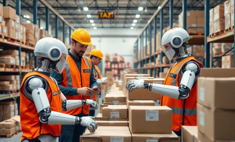 How do collaborative robots improve worker productivity in warehouses