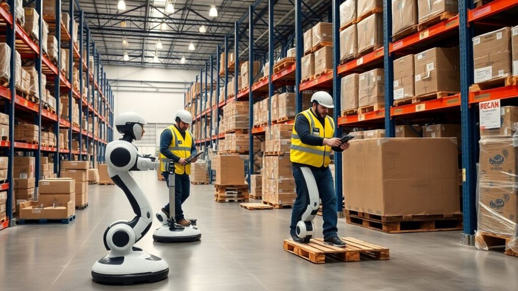 How do collaborative robots improve worker productivity in warehouses